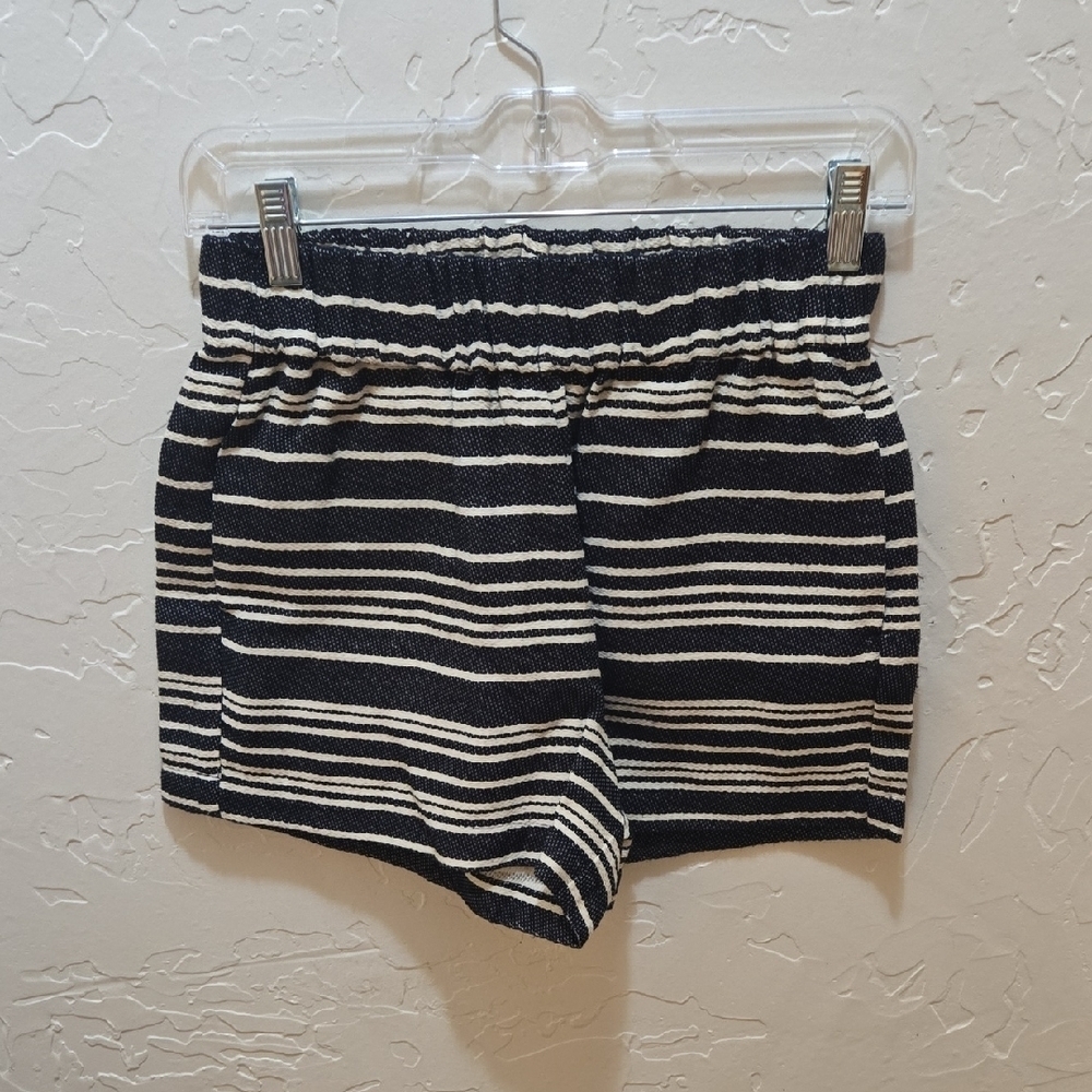 Never A Wall Flower High Waist Pull On Woven Striped Shorts